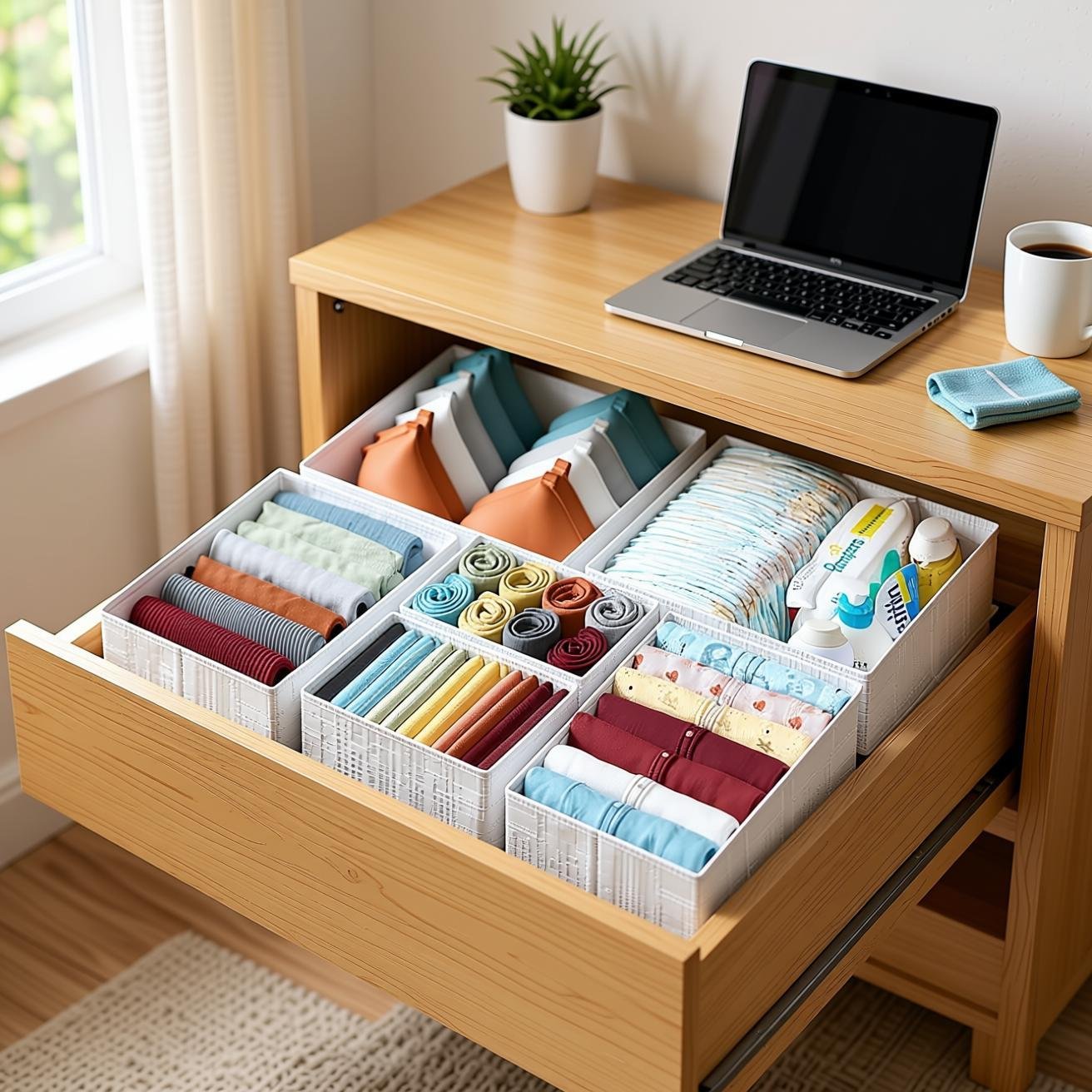 no-drill wardrobe organizer NEATERIZE Drawer Organizer Clothes Set of 12