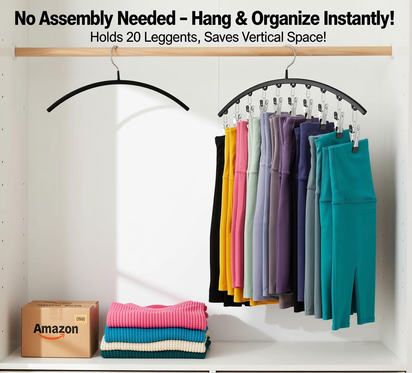 Legging Organizer for Closet, Metal Yoga Pants Hangers 2...