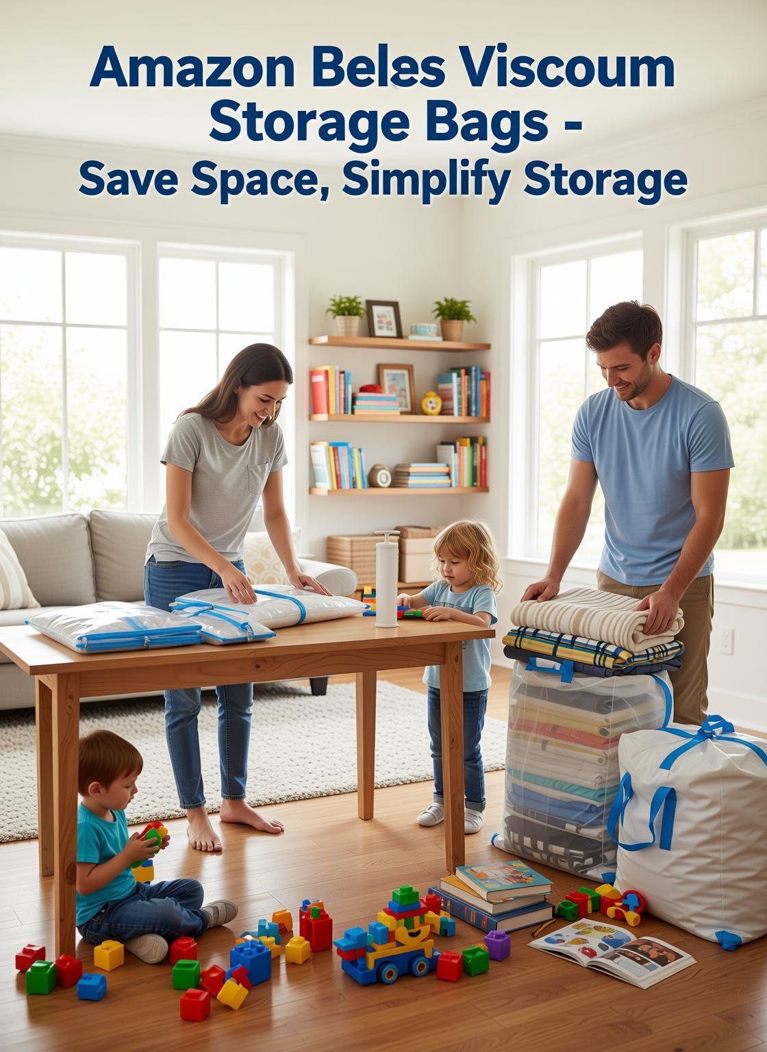 Basics Vacuum Storage Bags with Hand Pump for Travel, Space...