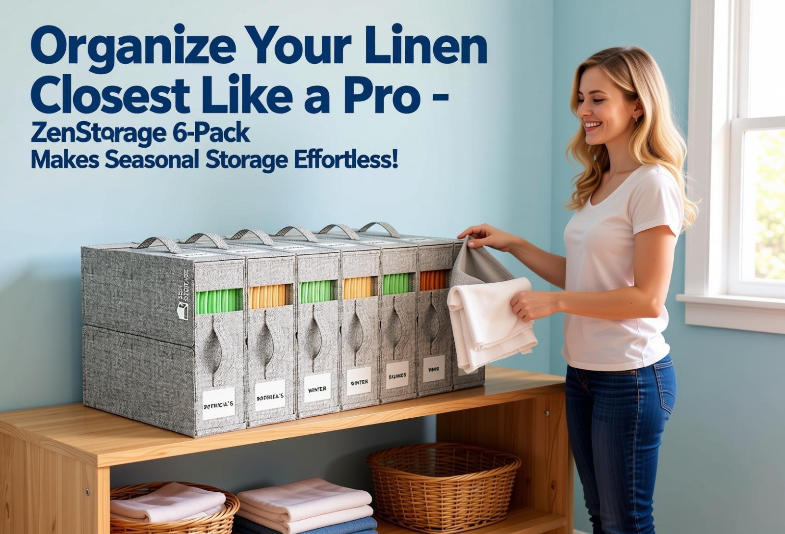 6Pack Sheet Organizers and Storage - King/Queen Size Sheet...